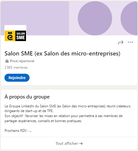 groupe linkedin salon professionnel
