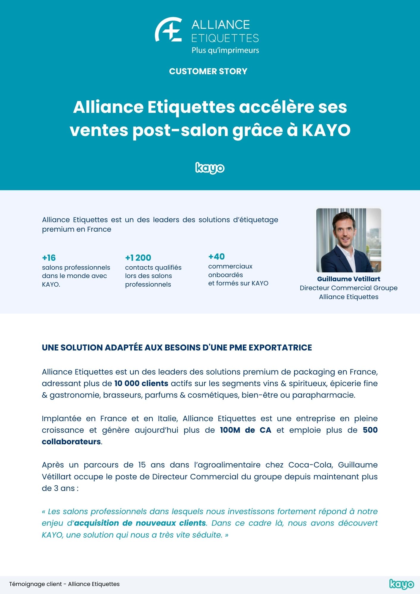 Testimonial Guillaume Vetillart - Alliance Etiquettes