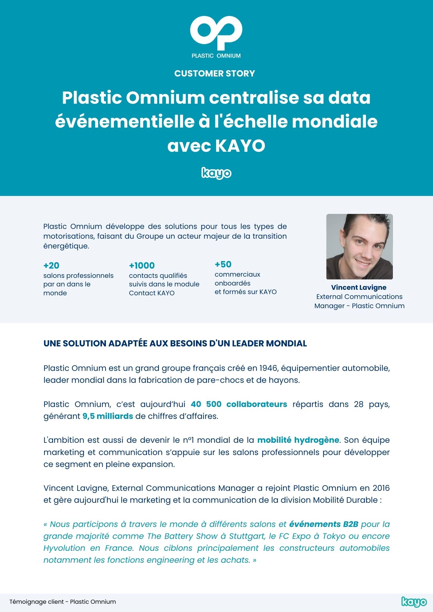 temoignage client Vincent Lavigne - Plastic Omnium